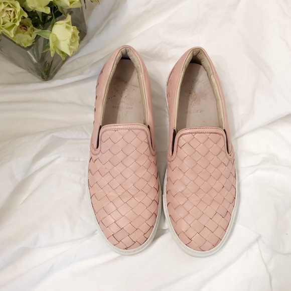 Jump Shoes - Pink Woven Leather Slip on Sneakers